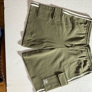 adidas Green Cargo Shorts with White Stripes
